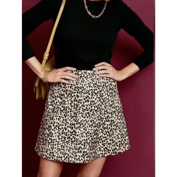 New Tuckernuck Murphy Leopard Print Flocked Mini Skirt Animal Print A-Line XS - Picture 1 of 10